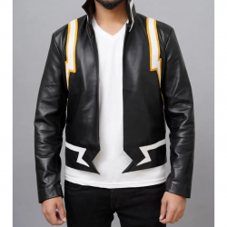 My Hero Academia Denki Kaminari Cosplay Costume Leather Jacket  MHA Denki Outfit My Hero Academia Denki Kaminari Cosplay Costume Leather Jacket  MHA Denki Outfit